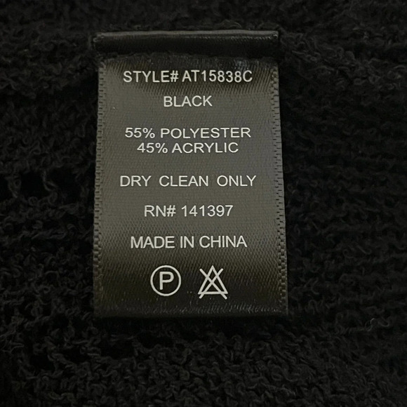 NWT ASTR The Label Women's Black Wrap Front Pointelle Sweater Size M - Picture 10 of 10